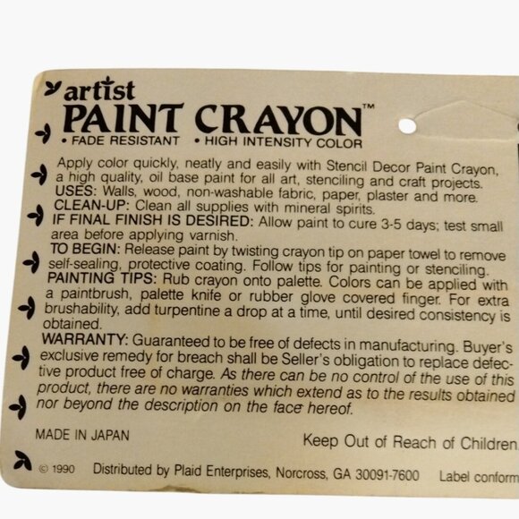 Artist Paint Crayon Dusty Rose Oil Base Stencil Decor Fade Resistant 26560 - Picture 5 of 6